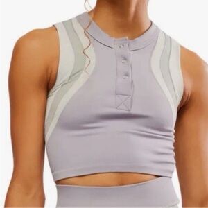 Free People Movement Free Kick Crop Henley Muscle Tank In Trailblazer Combo